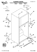 CABINET PARTS Diagram and Parts List for ET8FTEXKQ03  Whirlpool Refrigerator