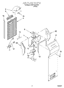 AIR FLOW Diagram and Parts List for 3KART700GW00  Whirlpool Refrigerator