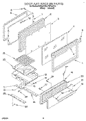DOOR AND BROILER Diagram and Parts List for FGP325YL2  Roper Range