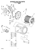 BASKET AND TUB PARTS Diagram and Parts List for LHW0050PQ0  Whirlpool Washer