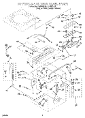 CONTROLS AND REAR PANEL Diagram and Parts List for LCR5232DQ3  Whirlpool Washer