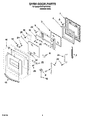 OVEN DOOR PARTS Diagram and Parts List for KDRP467KSS09  KitchenAid Range