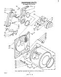 BULKHEAD Diagram and Parts List for LG5721XPW0  Whirlpool Dryer