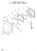 OVEN DOOR Diagram and Parts List for KEBC107HBL3  KitchenAid Wall Oven
