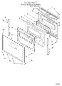 DOOR, LIT/OPTIONAL Diagram and Parts List for SF375PEEW0  Whirlpool Range
