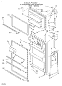 DOOR Diagram and Parts List for 3ET16NKXDN02  Whirlpool Refrigerator