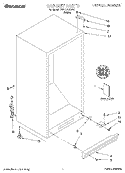 CABINET, LITERATURE Diagram and Parts List for TVF12FRGW01  Whirlpool Freezer