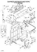 CONTROLS AND REAR PANEL PARTS Diagram and Parts List for 7MLSC9545JQ5  Whirlpool Washer