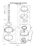 AGITATOR, BASKET AND TUB Diagram and Parts List for LA6055XTF0  Whirlpool Washer