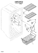 LINER PARTS Diagram and Parts List for EV201NXMQ00  Whirlpool Freezer