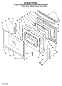 DOOR PARTS Diagram and Parts List for SF262LXSQ1  Whirlpool Range