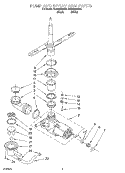 PUMP AND SPRAYARM Diagram and Parts List for RUD5000KB0  Roper Dishwasher