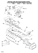 MOTOR AND ICE CONTAINER PARTS Diagram and Parts List for KSCS25FKSS02  KitchenAid Refrigerator
