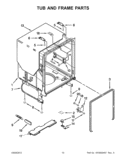 TUB AND FRAME PARTS Diagram and Parts List for WDF530PLYM5  Whirlpool Dishwasher