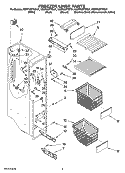 FREEZER LINER PARTS Diagram and Parts List for KSRP25FTSS01  KitchenAid Refrigerator