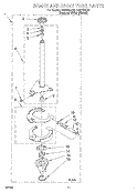 BRAKE AND DRIVE TUBE Diagram and Parts List for LSN1000JT0  Whirlpool Washer