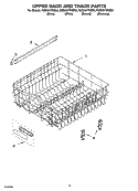 UPPER RACK AND TRACK PARTS Diagram and Parts List for KUDK01TKBS0  KitchenAid Dishwasher