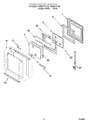 OVEN DOOR PARTS Diagram and Parts List for YGBS277PDB5  Whirlpool Wall Oven
