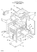 OVEN Diagram and Parts List for SF310PEAW2  Whirlpool Range