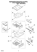 REFRIGERATOR SHELF PARTS Diagram and Parts List for KSSS48FMX01  KitchenAid Refrigerator