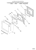 OVEN DOOR Diagram and Parts List for KEHC379JBL3  KitchenAid Microwave Oven Combo