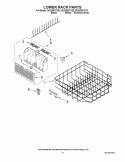 LOWER RACK PARTS Diagram and Parts List for GU3200XTVY2  Whirlpool Dishwasher