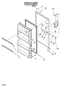 DOOR PARTS, OPTIONAL PARTS (NOT INCLUDED) Diagram and Parts List for EV200FXMQ02  Whirlpool Freezer