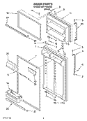 Part Location Diagram of 4388949 Whirlpool Door Handle Kit - Biscuit