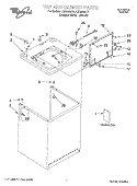 TOP AND CABINET, LITERATURE Diagram and Parts List for LXR9445JQ1  Whirlpool Washer