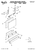 DOOR AND PANEL PARTS Diagram and Parts List for GU2200XTSQ1  Whirlpool Dishwasher