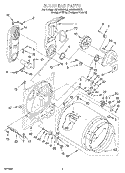 BULKHEAD Diagram and Parts List for GGN2000HQ0  Whirlpool Dryer