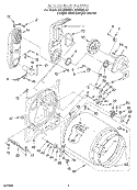 BULKHEAD Diagram and Parts List for GGQ8858EQ1  Whirlpool Dryer