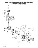 BRAKE, CLUTCH, GEARCASE, MOTOR AND PUMP Diagram and Parts List for LA5500XTG1  Whirlpool Washer