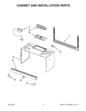 CABINET AND INSTALLATION PARTS Diagram and Parts List for WMH75520AS0  Whirlpool Microwave