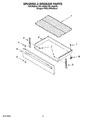 DRAWER & BROILER PARTS Diagram and Parts List for RF111PXSQ2  Whirlpool Range