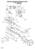 MOTOR AND ICE CONTAINER PARTS Diagram and Parts List for BRS70DRANA00  Whirlpool Refrigerator