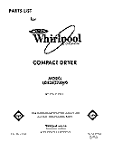 SECTION Diagram and Parts List for LDR3422AN0  Whirlpool Dryer