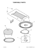 TURNTABLE PARTS Diagram and Parts List for WMH76718AS0  Whirlpool Microwave