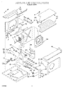 AIRFLOW AND CONTROL Diagram and Parts List for R253F0  Whirlpool Air Conditioner
