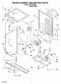 DRYER CABINET AND MOTOR PARTS Diagram and Parts List for WET3300SQ2  Whirlpool Washer Dryer Combo