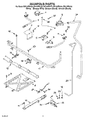 MANIFOLD Diagram and Parts List for SF310PEKV0  Whirlpool Range