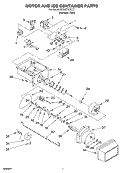 MOTOR AND ICE CONTAINER Diagram and Parts List for GD25SFCHS111  Whirlpool Refrigerator