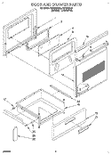DOOR AND DRAWER Diagram and Parts List for FEP350BW0  Roper Range