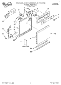 FRAME AND CONSOLE, LITERATURE Diagram and Parts List for DP840DWGX2  Whirlpool Dishwasher