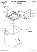 TOP AND CABINET PARTS Diagram and Parts List for 3RLSQ8533JQ6  Whirlpool Washer