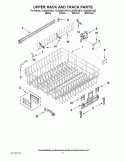 UPPER RACK AND TRACK PARTS Diagram and Parts List for KUDS30IXBL0  KitchenAid Dishwasher