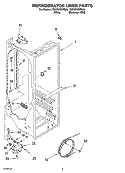 REFRIGERATOR LINER PARTS Diagram and Parts List for 7GS6SHEXPQ00  Whirlpool Refrigerator