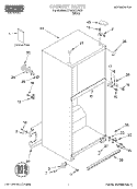 CABINET, LITERATURE Diagram and Parts List for RT18AKXJW01  Roper Refrigerator