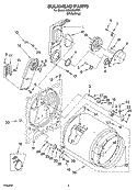 BULKHEAD PARTS, OPTIONAL PARTS (NOT INCLUDED) Diagram and Parts List for LEC9000PW1  Whirlpool Dryer