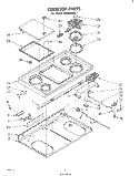 COOKTOP Diagram and Parts List for RGE4900W1  Whirlpool Range